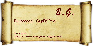 Bukovai Györe névjegykártya
